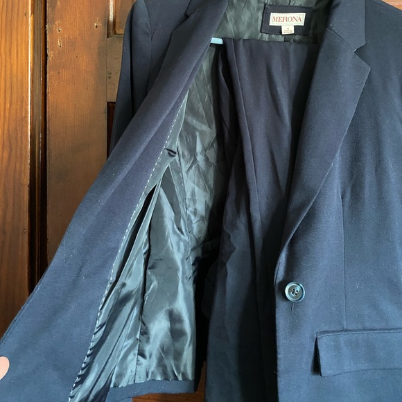 EUC Navy Blue Merona Blazer and Dress Pants; Dress Suit - Picture 5 of 7